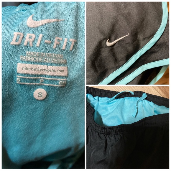 Nike Dri-Fit Black and Blue Running Shorts S/CH - Picture 3 of 3